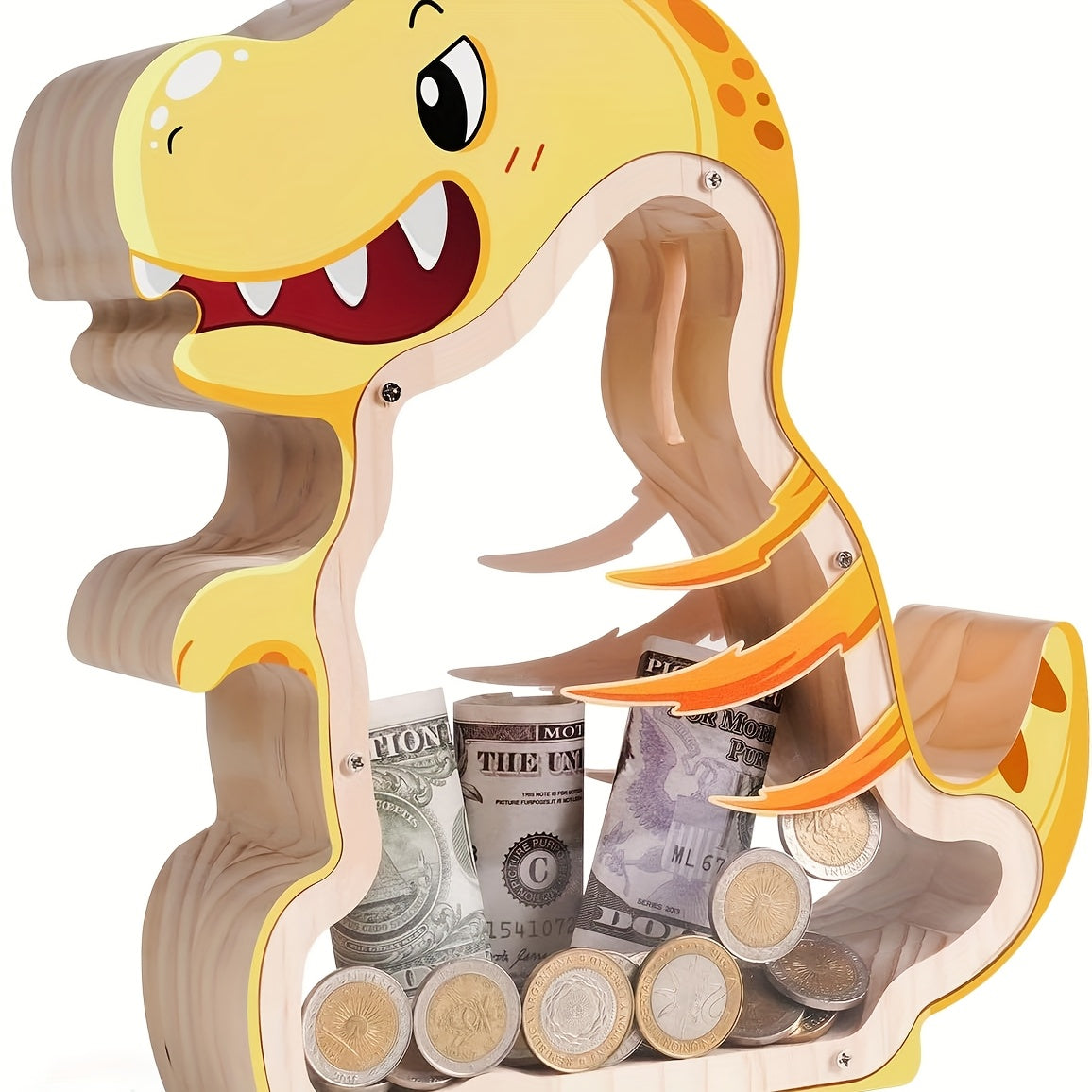 Wooden Savings Box with Money Goal Tracking – Numbered Cash Saver Bank