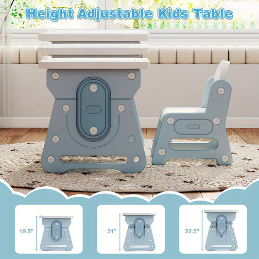 Costway Kids Table & Chair Set - Height Adjustable Toddler Study Desk