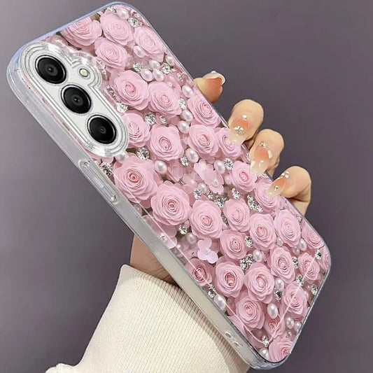 Pearl Pink Rose TPU Soft Case for Samsung Galaxy A/S Series