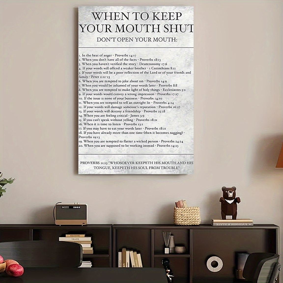 Proverbs 25:6-7 Inspirational Wall Art | 12x16" Frameless Metal Decorative Painting | Christian Religious Prayer Quote | Durable Iron Material | Spiritual Home Decor for Living Room & Bedroom | No Power Required | Elegant Min