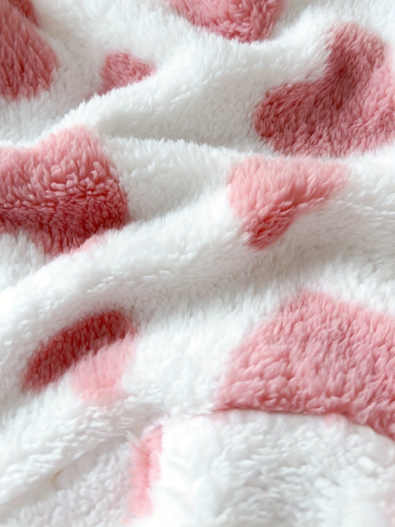 💖 Baby Girl's Warm 2-Piece Winter Set: Plush Heart-Patterned Fleece Hooded Jacket (Fur Zipper Outerwear) & Elastic Waist Warm Pants