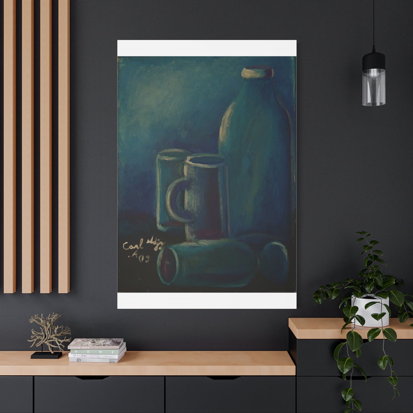 Canvas Art - Glass and Bottle Design