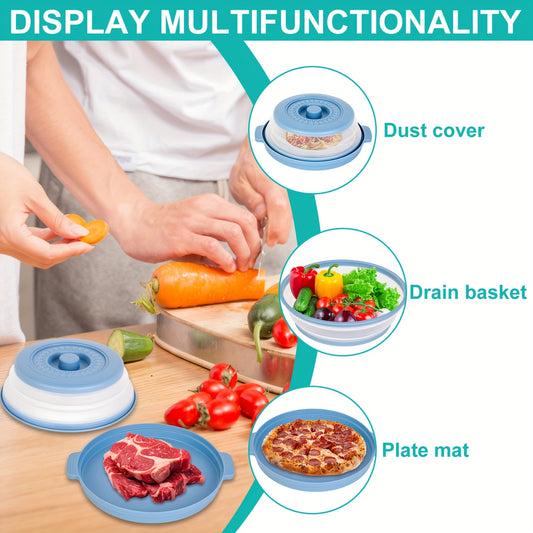 2026 Foldable Microwave Food Splash Guard & Base Mat (10.5")