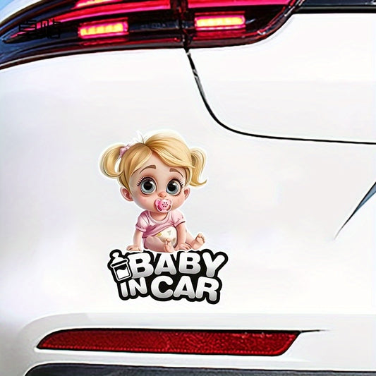 👶 Cute Boys & Girls Child Safety Warning Decals for Car Windows: Playful Vehicle Stickers & Accessories (Glossy Finish)