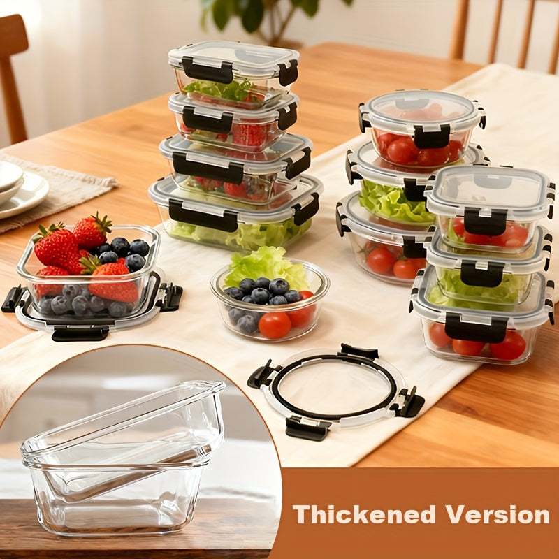 12-Piece Glass Food Storage Containers with Airtight Leak-Proof Lids