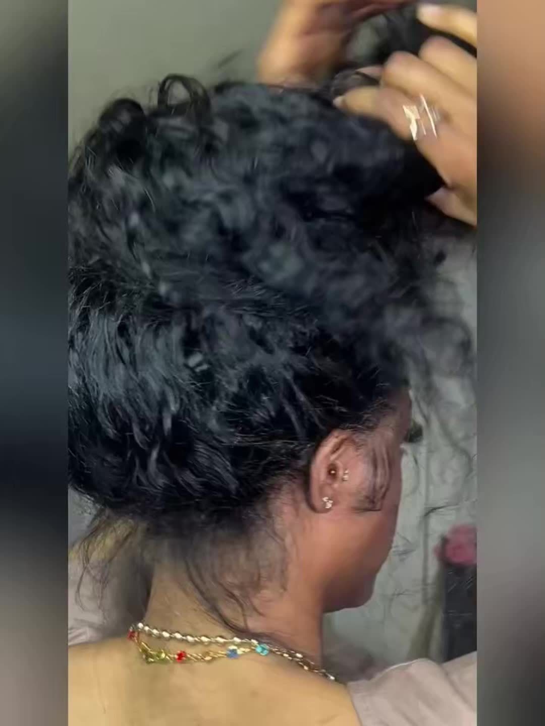 360 HD Full Lace Deep Curly Human Hair Wig (250% Density)