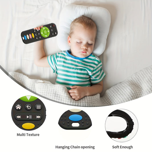 🧸 Silicone Remote Teether for Babies: Sensory Chew Toys for Infants 0-12 Months