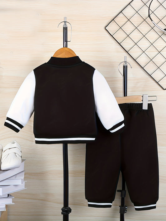 Unisex Kids' Letterman Baseball Jacket & Pants Set (2-Piece)