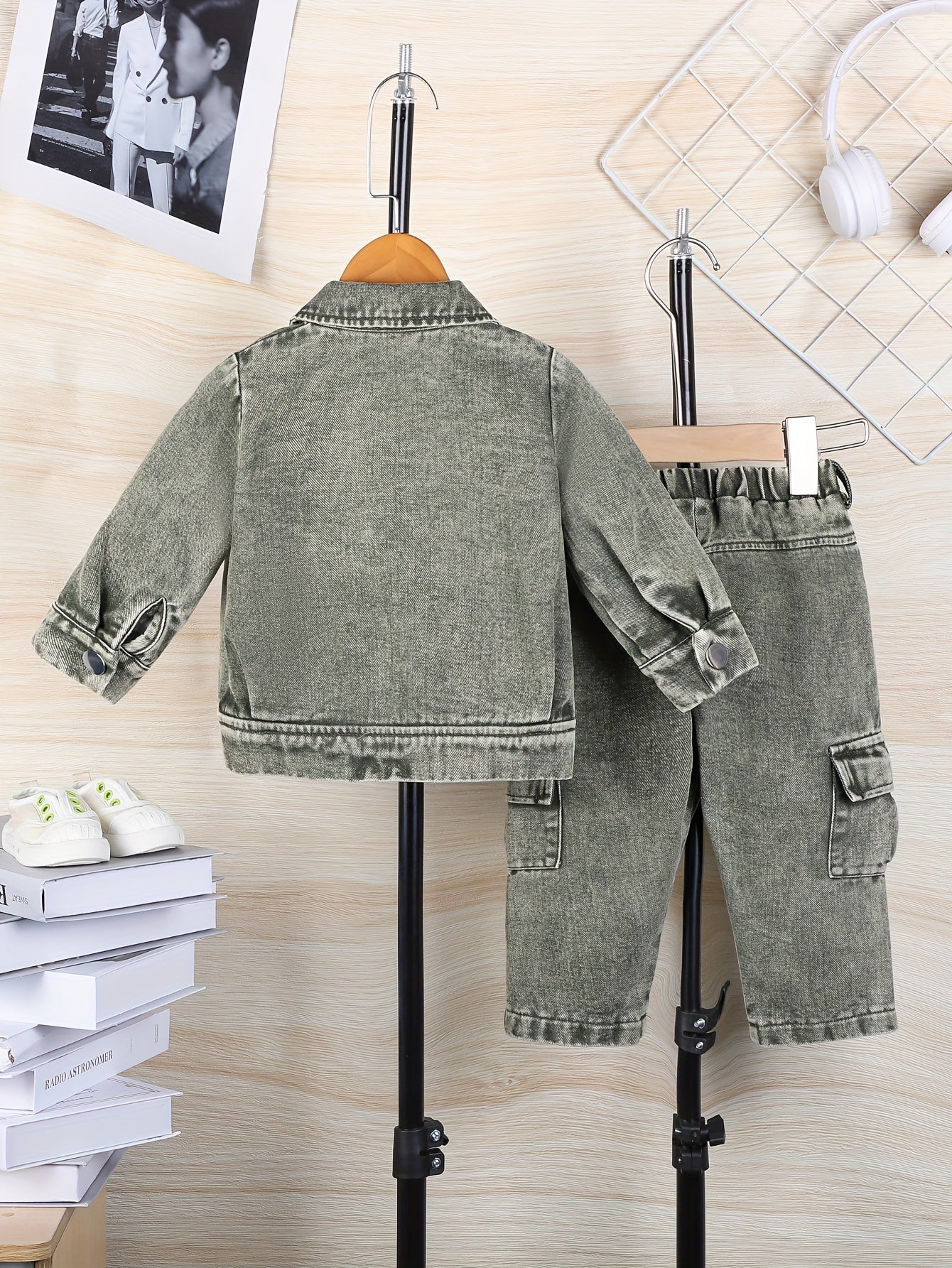 2pc Boys' Western Cowboy Outfit: Denim Jacket & Jeans Set