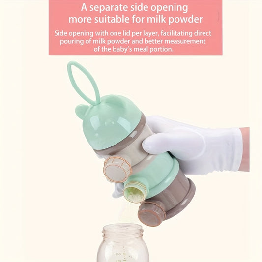 🍼 3/4-Layer Baby Formula Dispenser & Breast Milk Organizer: Leakproof, BPA-Free, Snap-Fit Lid - Travel-Friendly for On-the-Go Feeding
