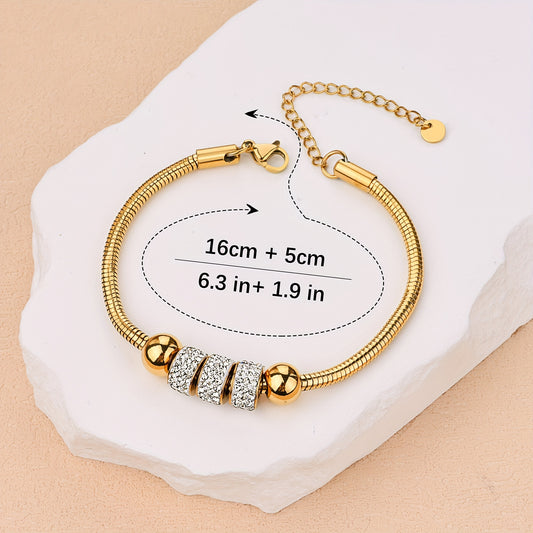 18K Gold Plated Stainless Steel Bracelet - Elegant Women's