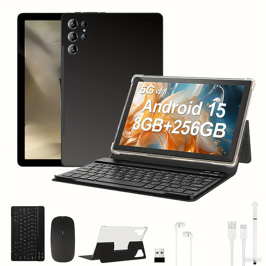 10.1" Android 15 Tablet Bundle with Keyboard, Mouse & Stylus