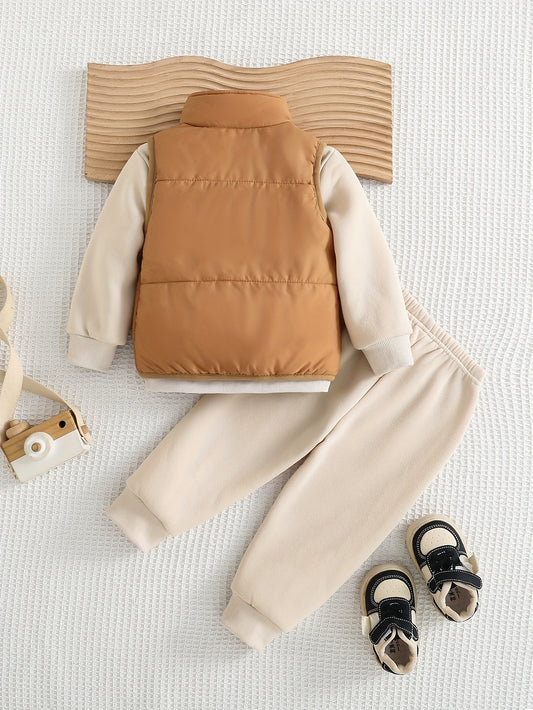 Warm Boys' Three-Piece Fleece-Lined Outfit
