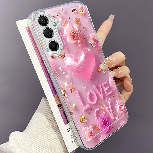 💖 Heart Crystal Love Transparent Phone Case: Durable Anti-Drop Cover for Samsung Galaxy A & S Series (Creative Personality)