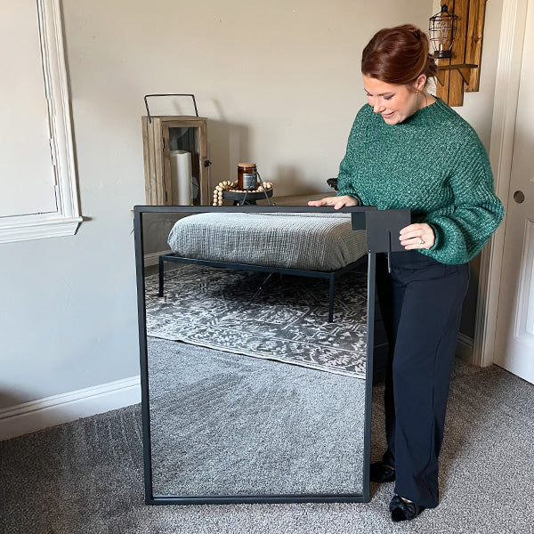 51 Inch Matte Black Hanging Mirror