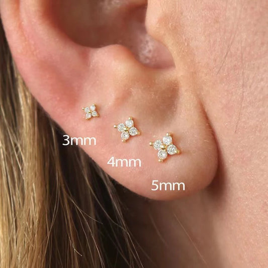 Classic 3-Size Flower Stud Set