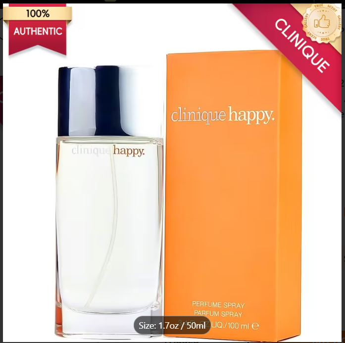 Clinique Happy Eau de Parfum for Women – 3.4oz / 1.7oz Fresh Citrus & Floral Perfume