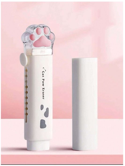 1pc Retractable Eraser With Replacement Eraser Core And Scissors