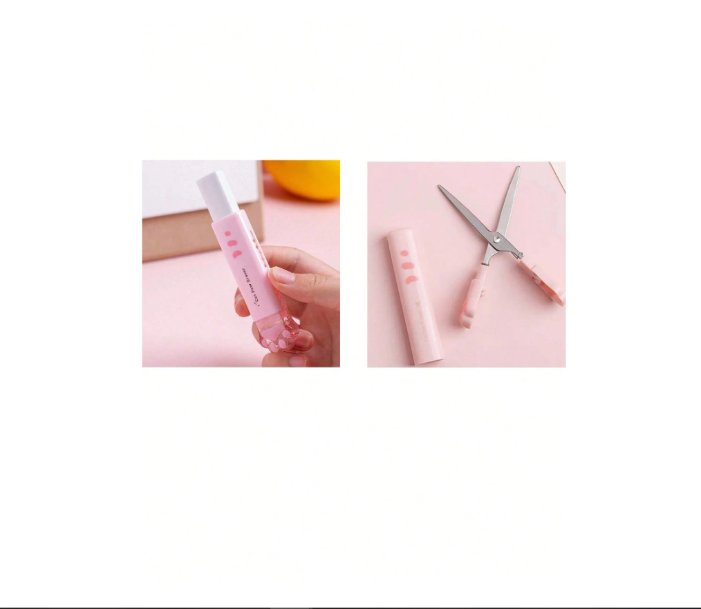 1pc Retractable Eraser With Replacement Eraser Core And Scissors