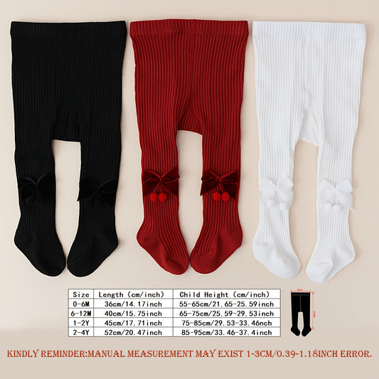 3-Pack Girls' Breathable Red Leggings (100-Day/Birthday)