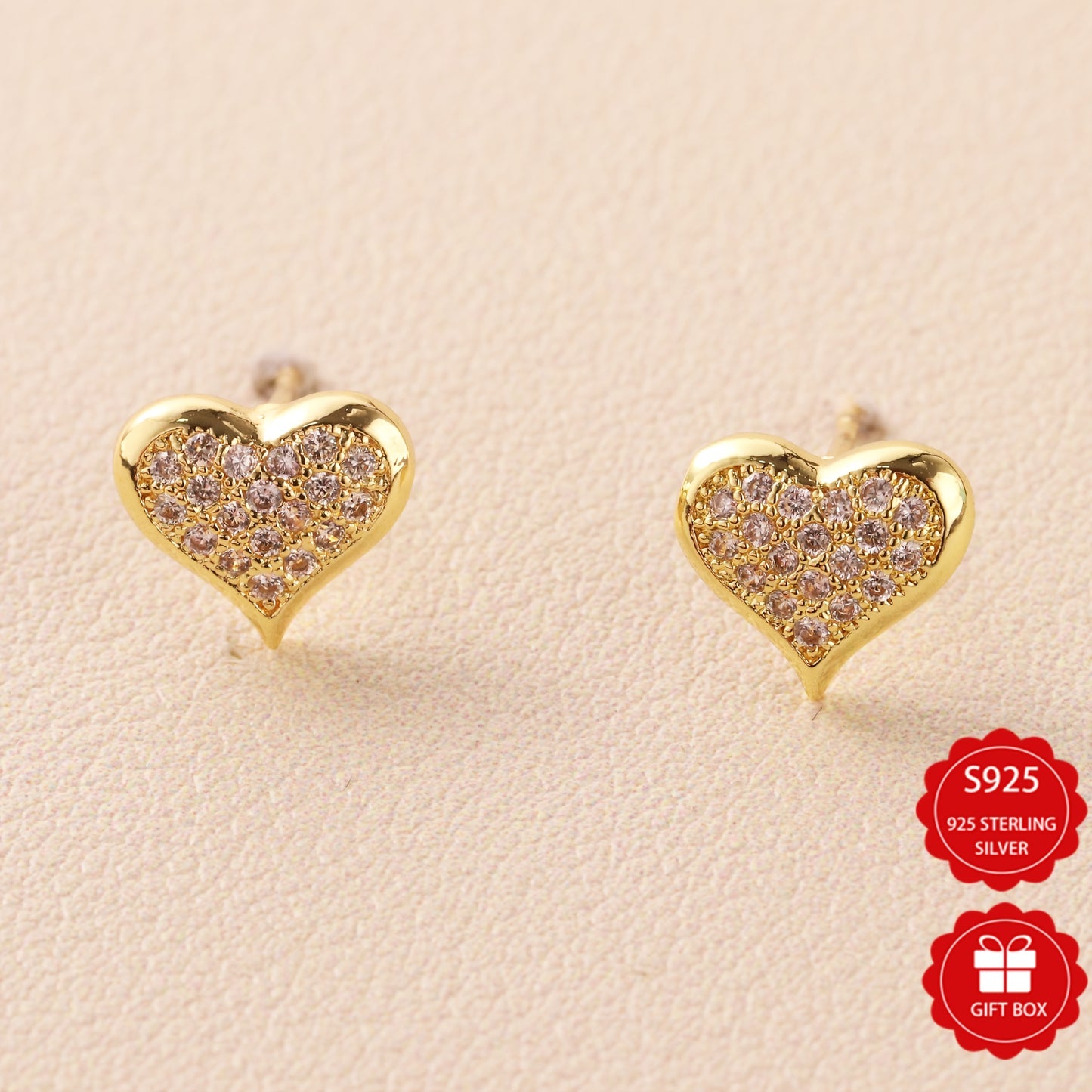 💎 925 Sterling Silver & 5A Zirconia Jewelry Set: Luxury Love Earrings and Carved Pendant Necklace Gift for Her