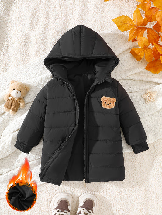 ❄️ Unisex Full-Zip Hooded Mid-Length Warm Winter Jacket: Cold-Weather Outerwear (Machine Washable, Zipper Closure)