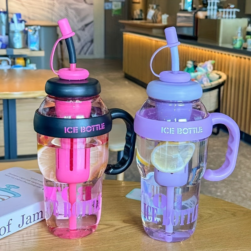 Durable PC 40oz Water Bottle w/ Handle & Safety Cover, Leak-Proof Portable Sport Bottle