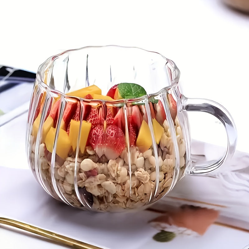 Pumpkin Shaped Glass Coffee Mug, 15.5oz Heat-Resistant Borosilicate Glass Cup