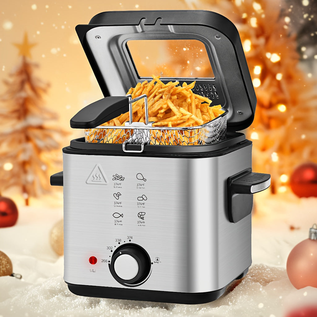 SUSTEAS Deep Fryer: 84.5oz Non-Stick Pot & Adjustable Temp