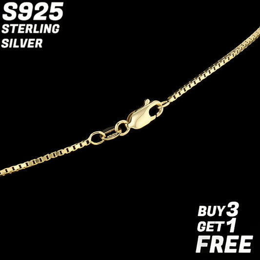 1mm 925 Sterling Silver Square Box Chain - 18-24 Inches