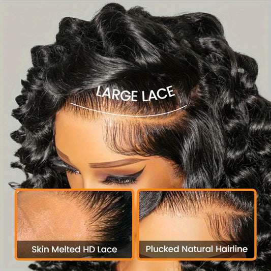 Glueless Curly Human Hair Wig with Pre-Plucked Baby Hair