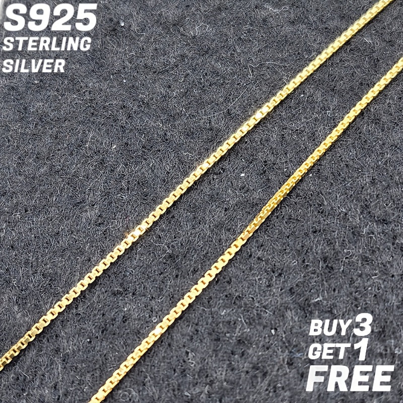 1mm 925 Sterling Silver Square Box Chain - 18-24 Inches