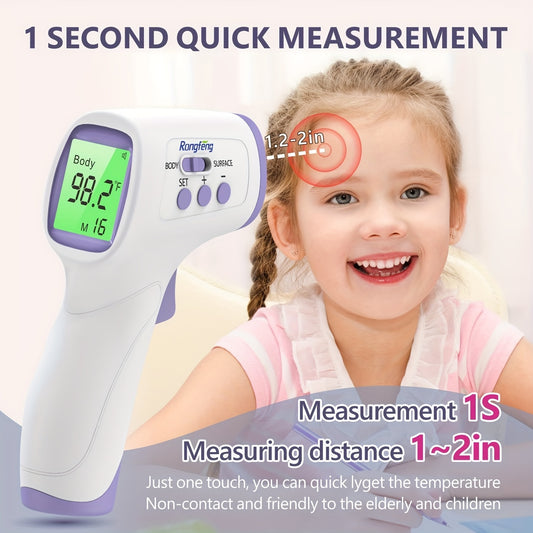 🌡️ Non-Contact Digital Forehead Thermometer (Adult & Child): Quick Accurate Results with Fever Alarm & 32 Memory Functions
