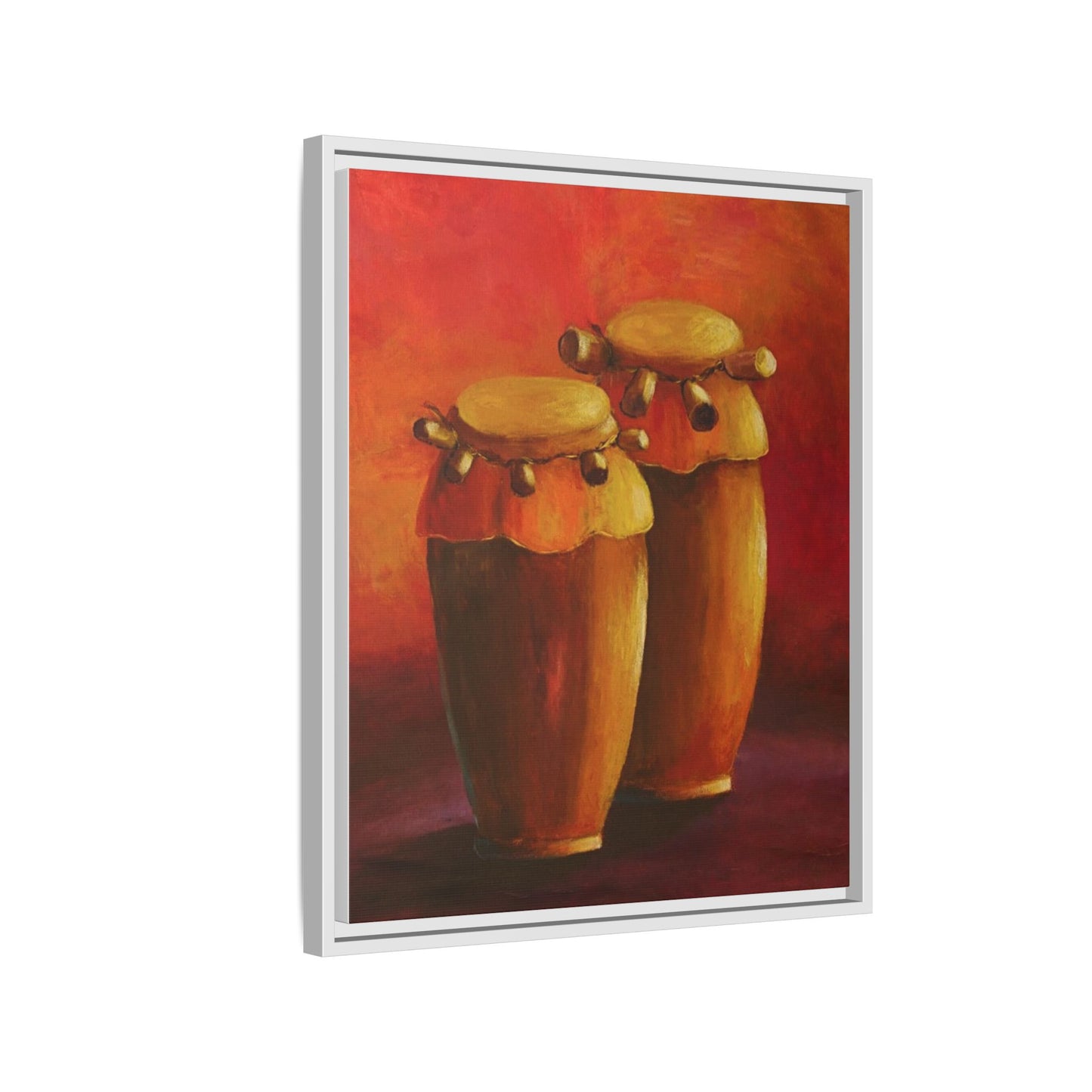 Canvas Wall Art - Haiti Cultural Drum, Matte Canvas, Framed