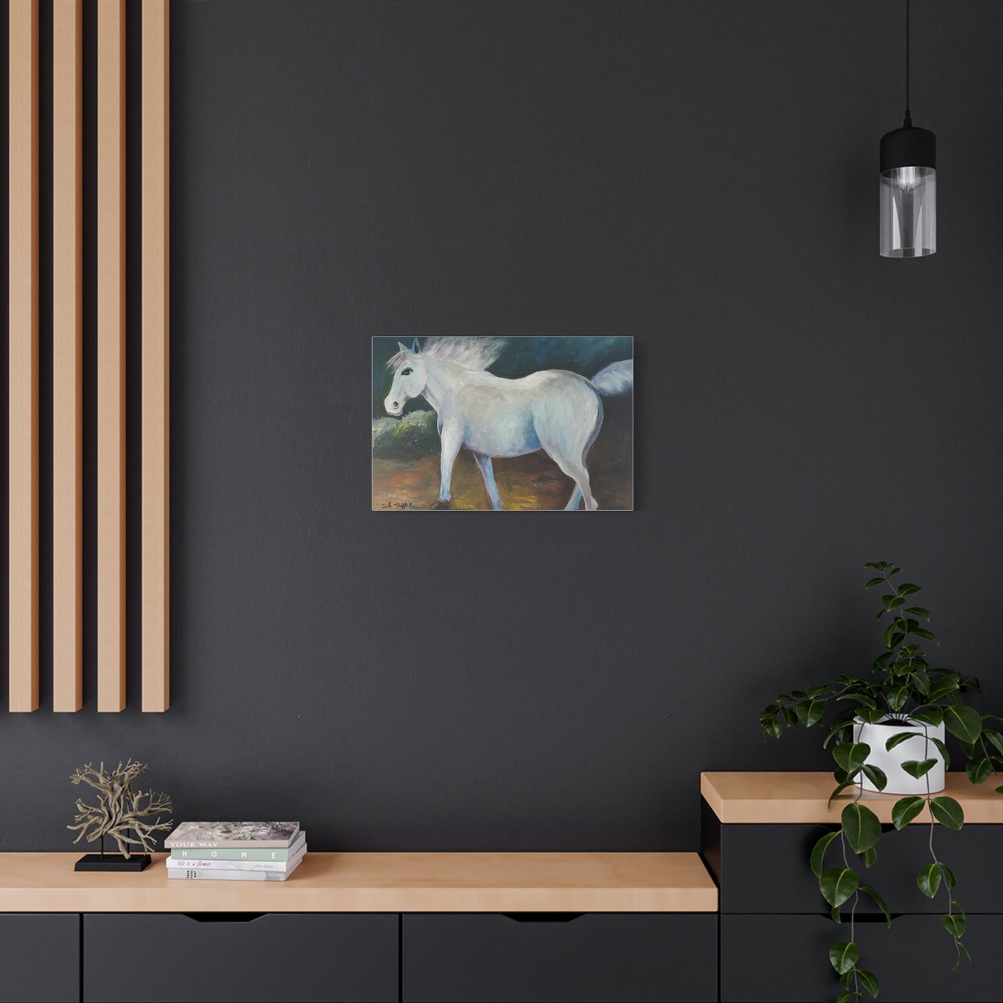 Canvas Art Print - White Horse
