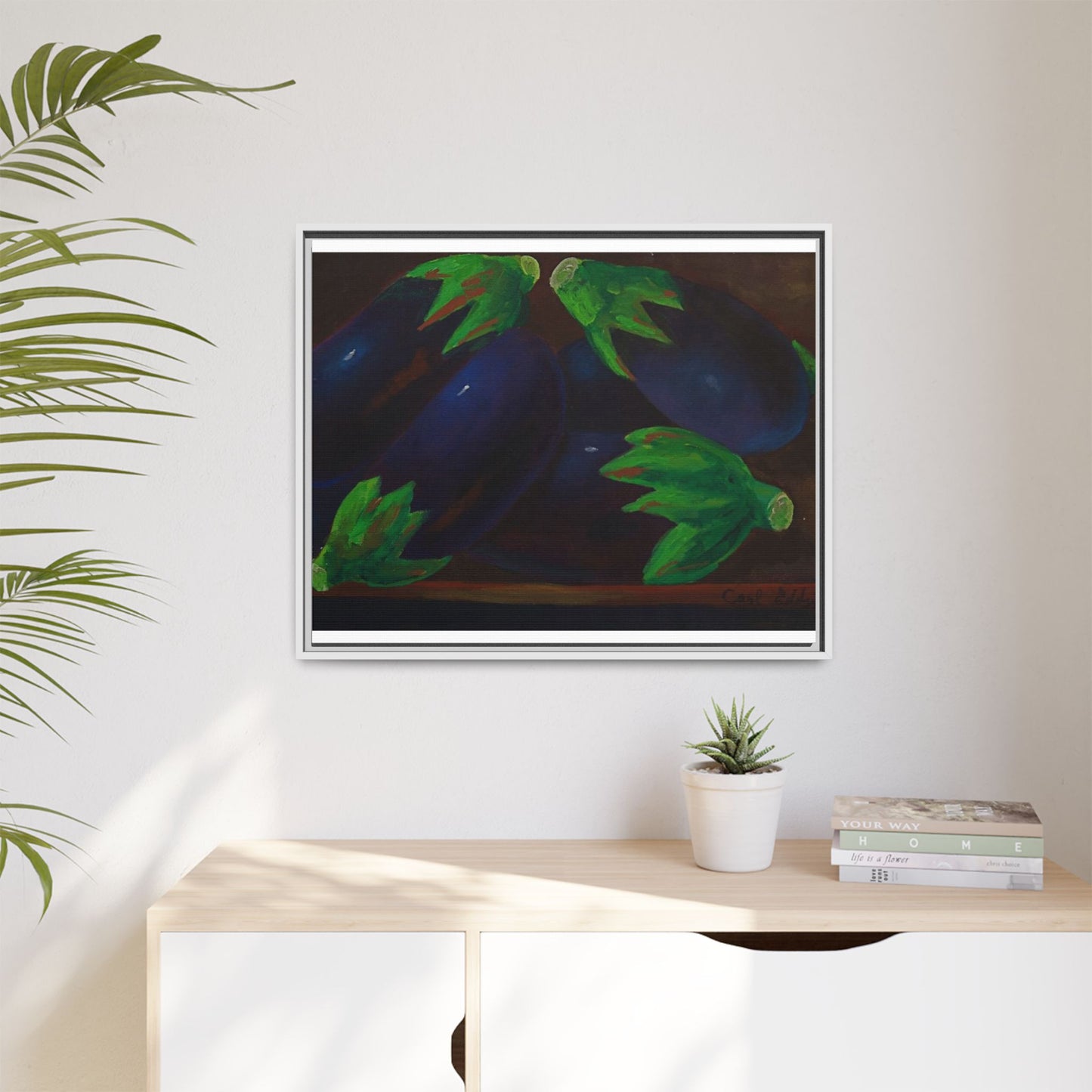Canvas Wall Art - Tropical Eggplant Design