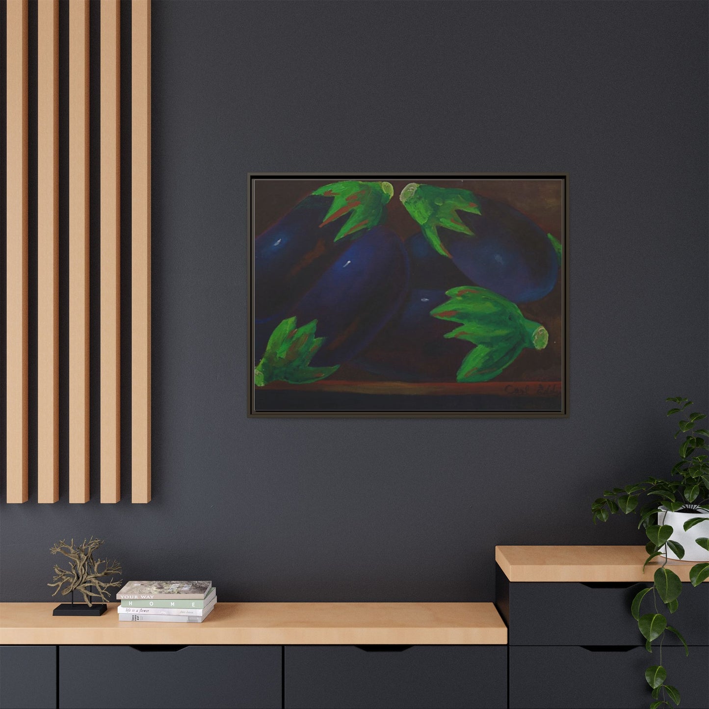 Canvas Wall Art - Tropical Eggplant Design