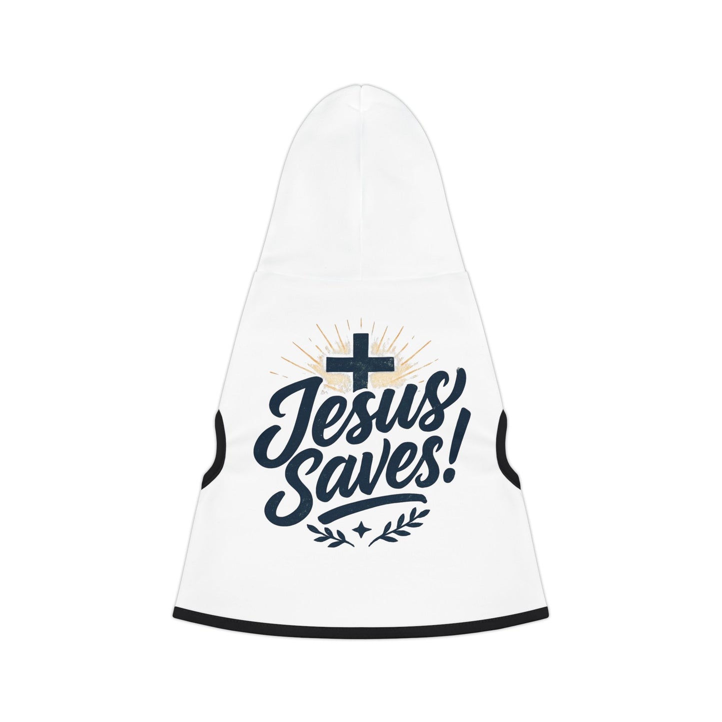 Stylish Pet Hoodie with Inspirational Message, Dog Apparel, Pet Clothing, Jesus Saves Design, Gift for Dog Lovers