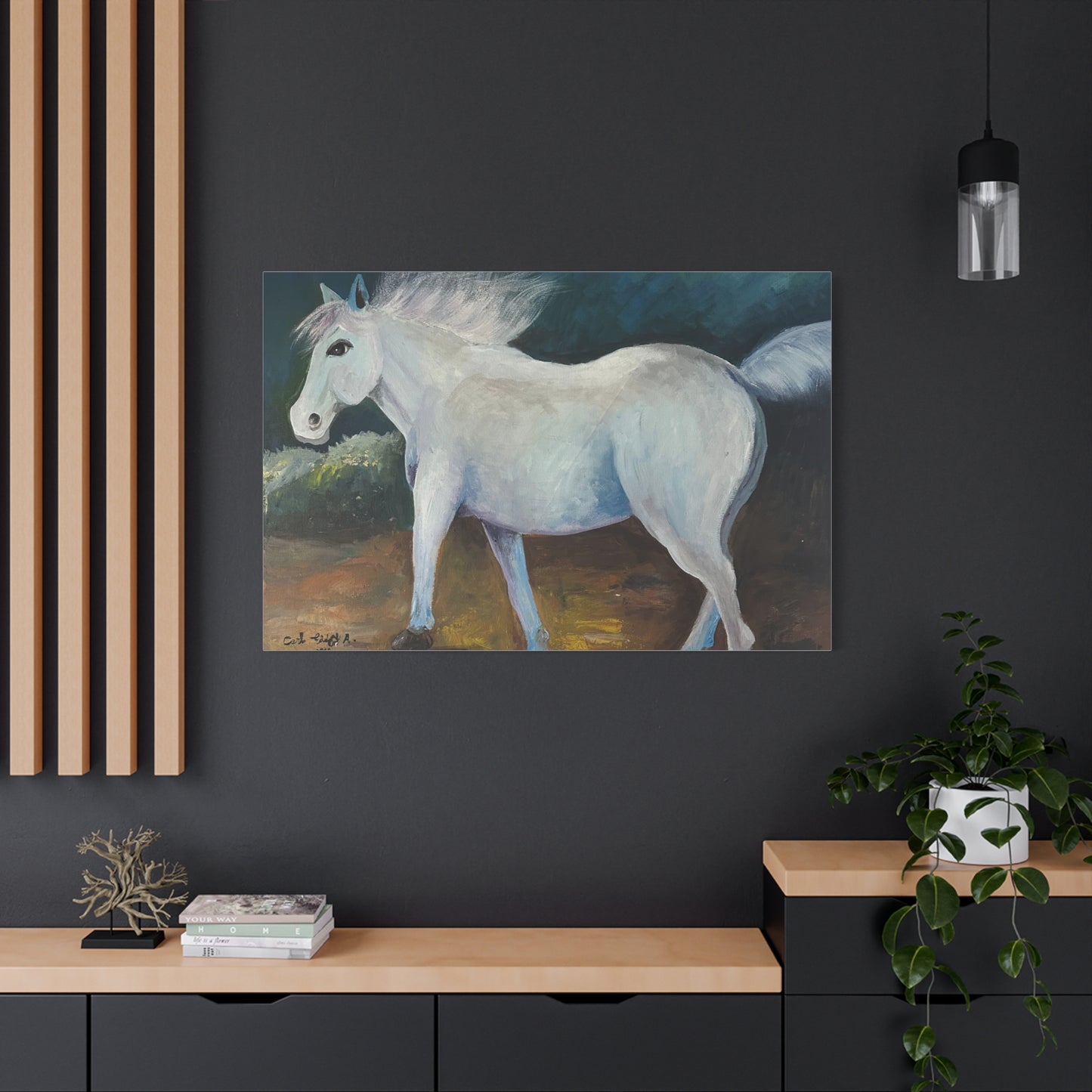 Canvas Art Print - White Horse