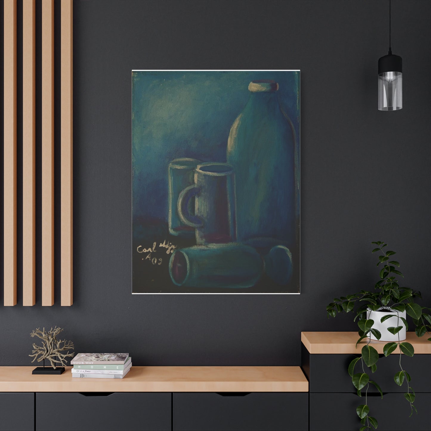 Canvas Art - Glass and Bottle Design