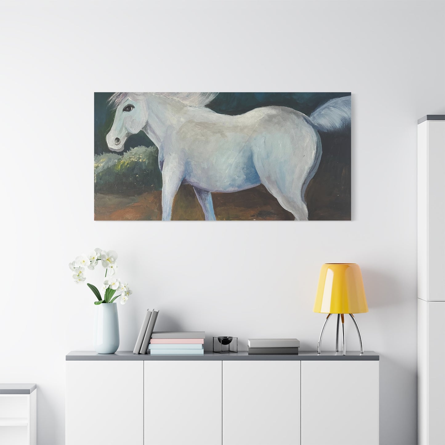 Canvas Art Print - White Horse