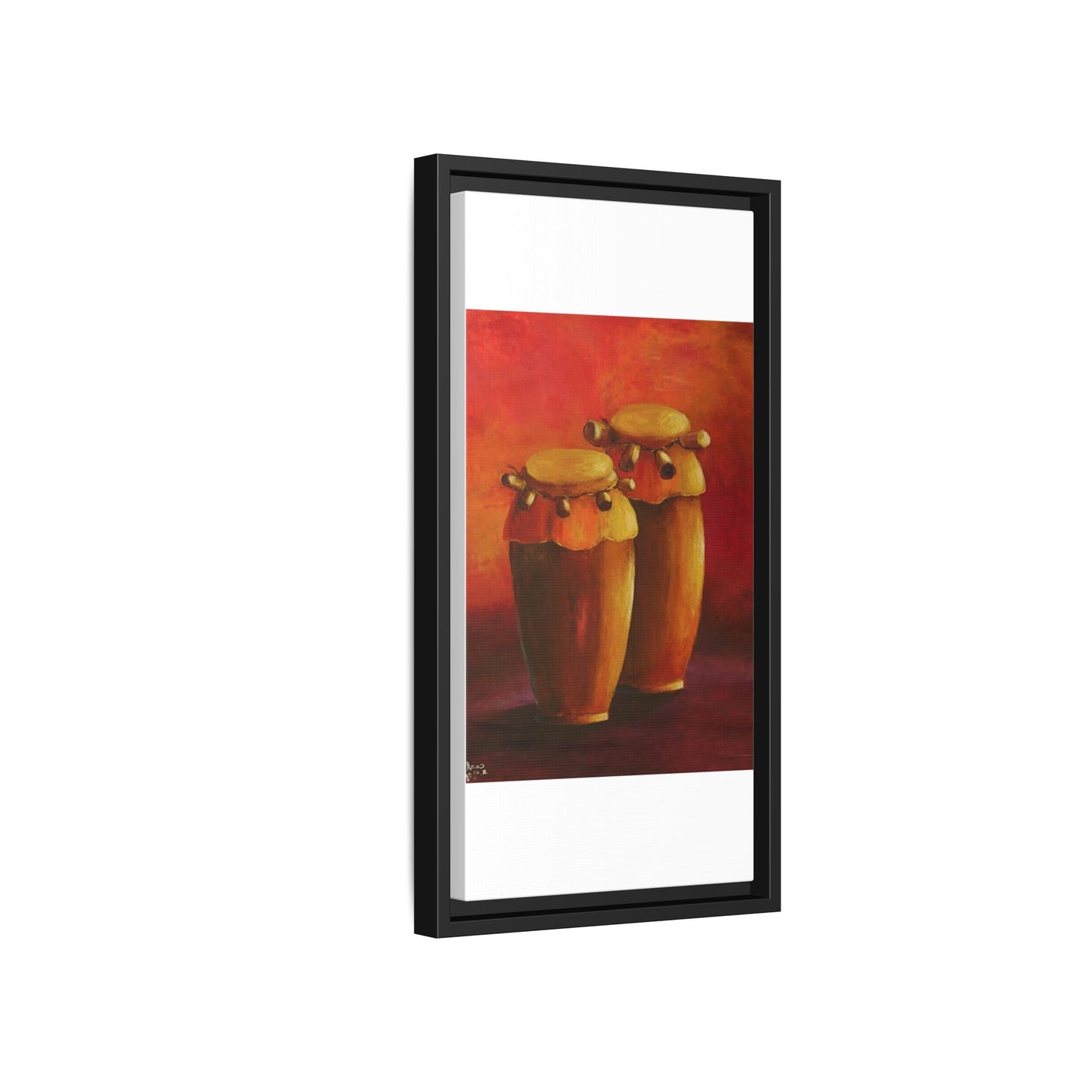 Canvas Wall Art - Haiti Cultural Drum, Matte Canvas, Framed