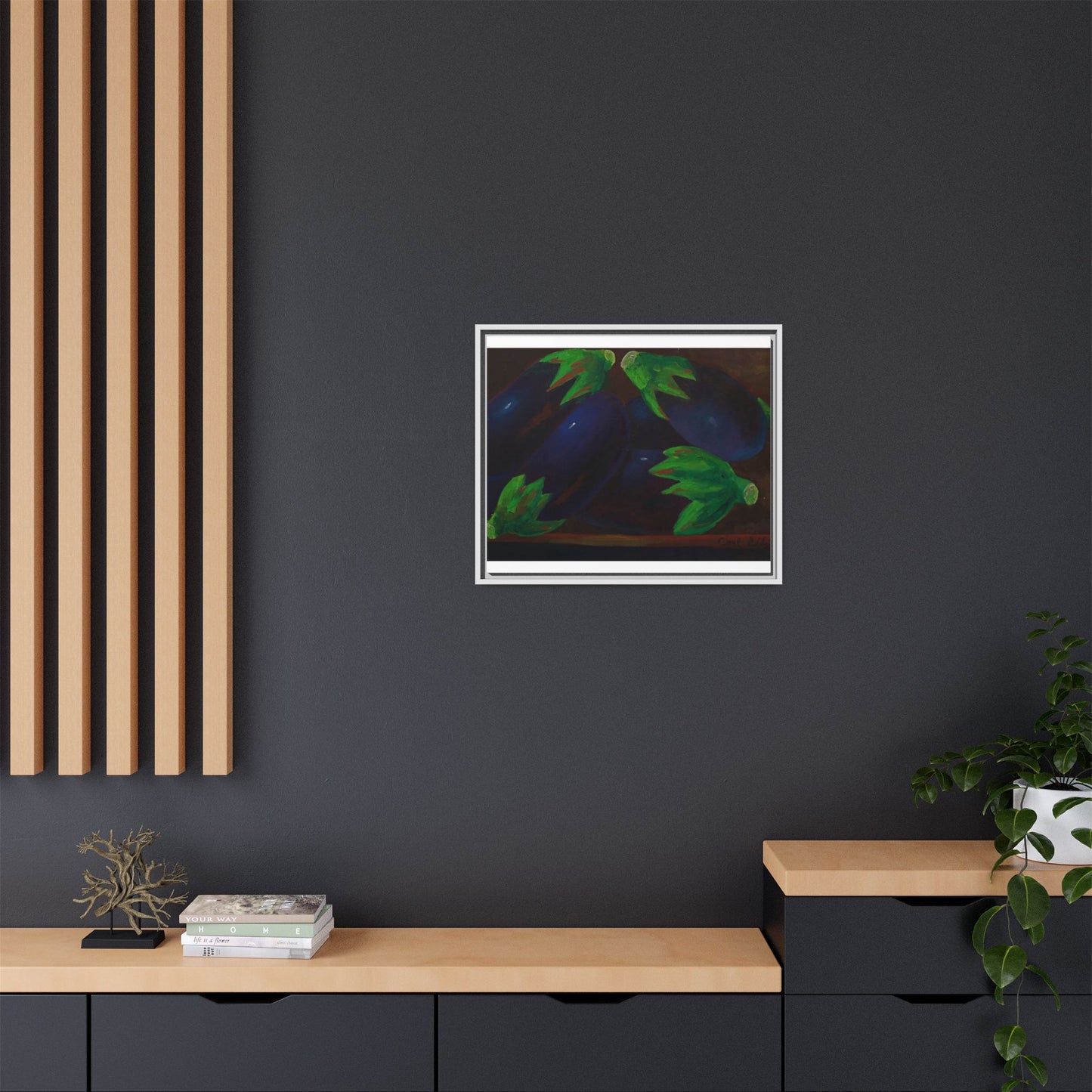 Canvas Wall Art - Tropical Eggplant Design