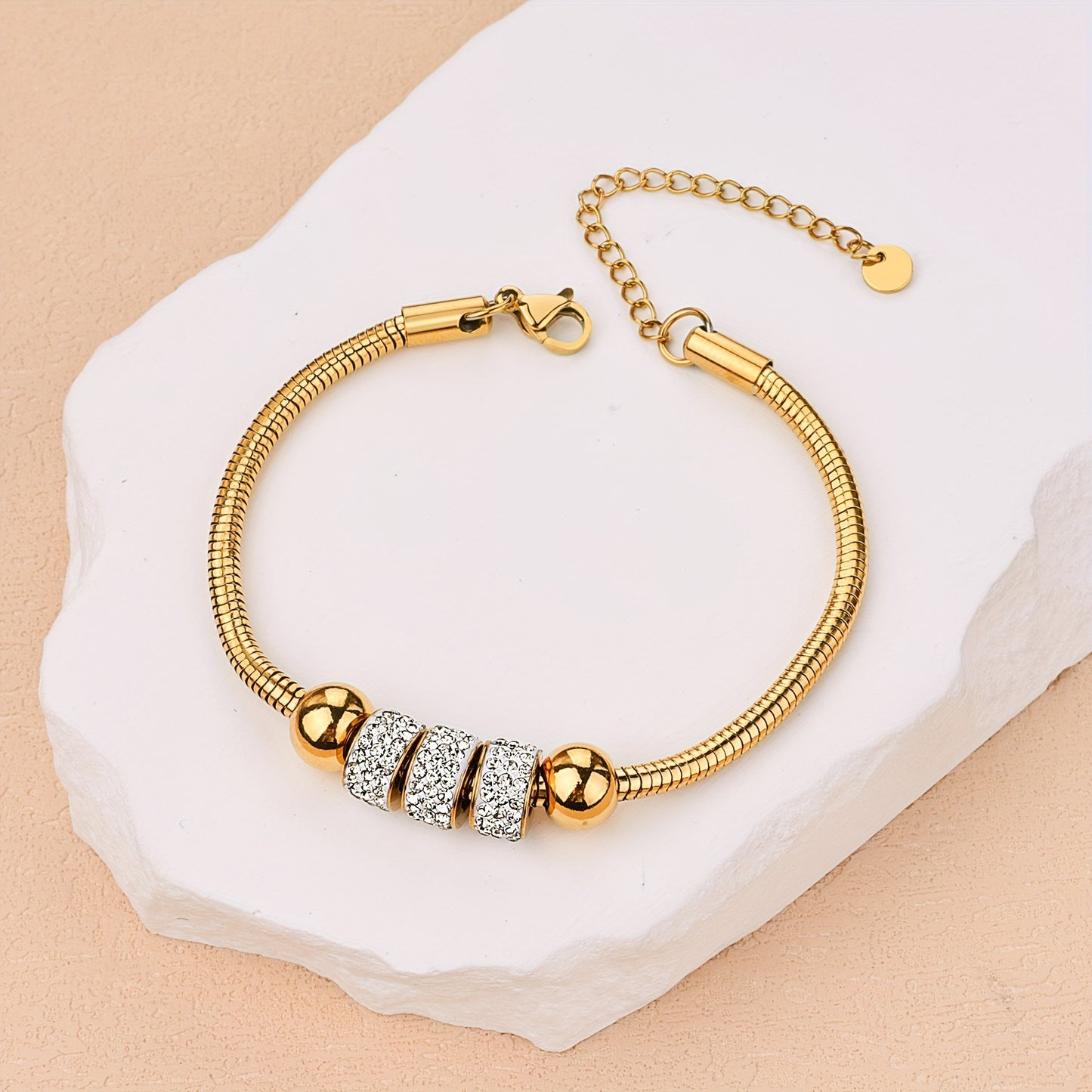 18K Gold Plated Stainless Steel Bracelet - Elegant Women's