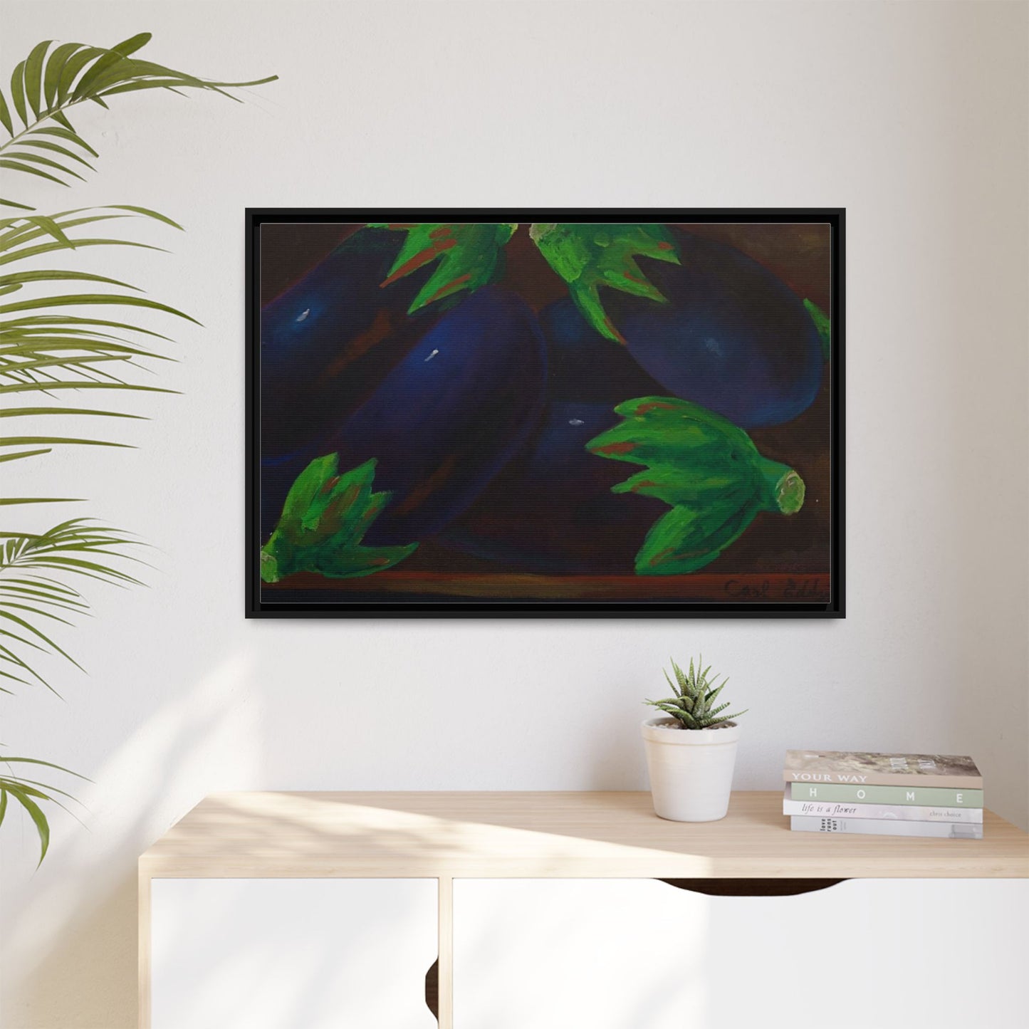 Canvas Wall Art - Tropical Eggplant Design