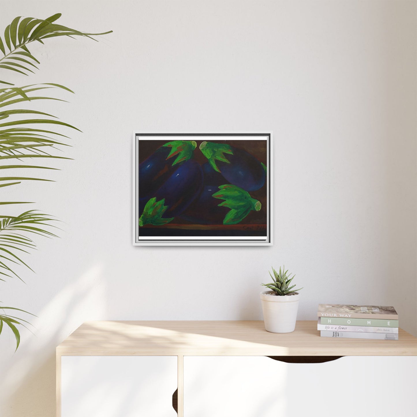 Canvas Wall Art - Tropical Eggplant Design