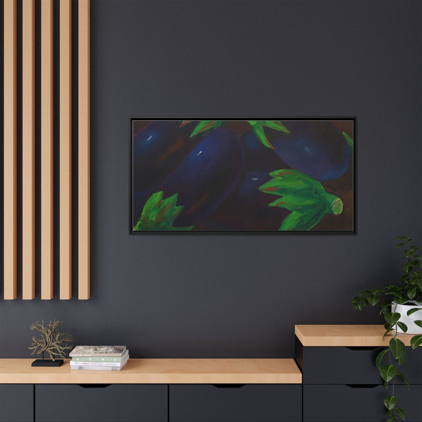 Canvas Wall Art - Tropical Eggplant Design