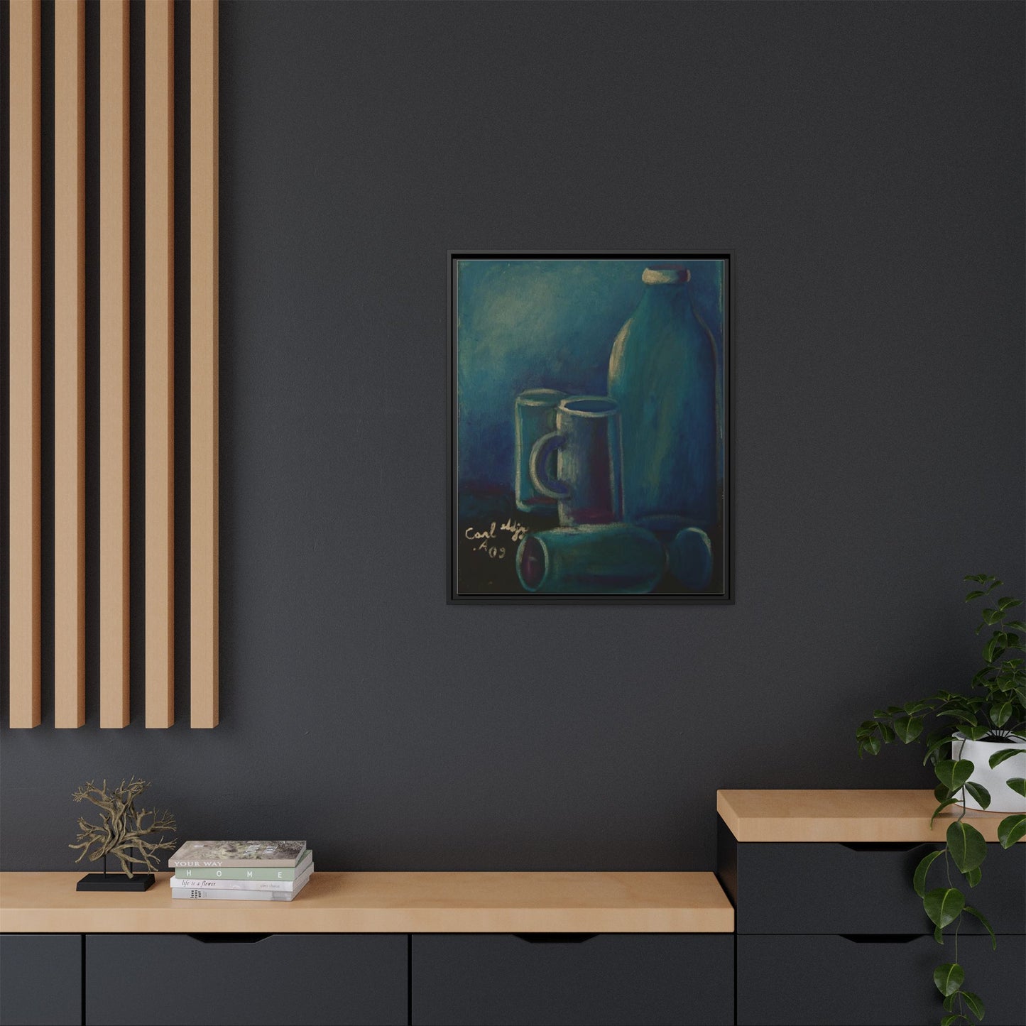 Canvas Wall Art Bottle and Glass