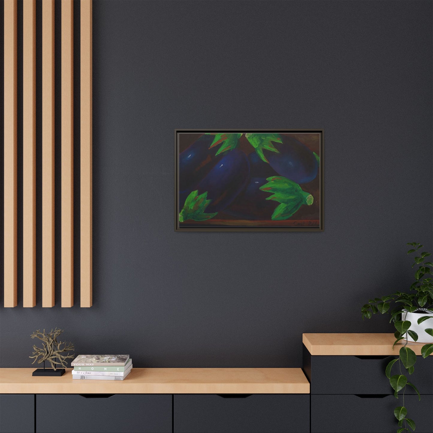 Canvas Wall Art - Tropical Eggplant Design