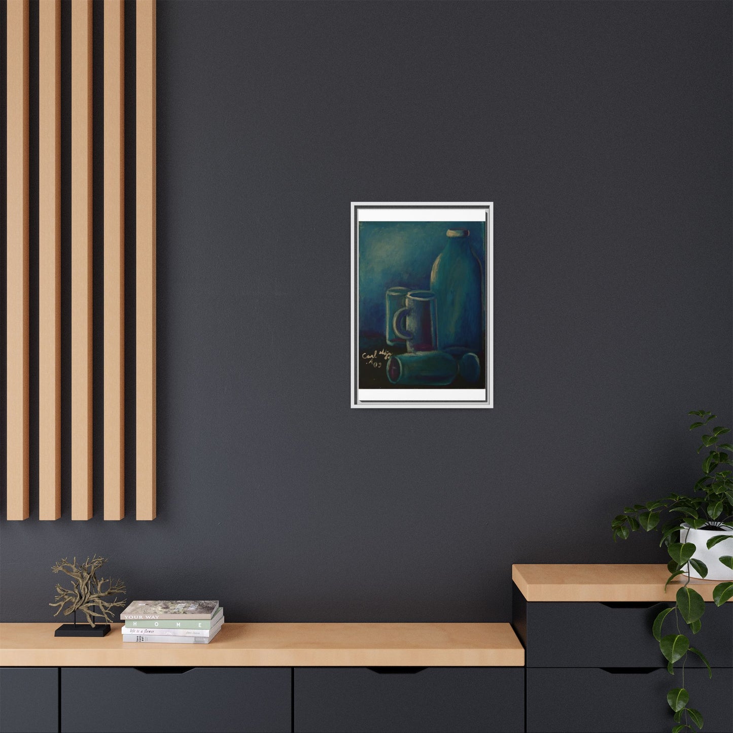 Canvas Wall Art Bottle and Glass